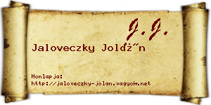 Jaloveczky Jolán névjegykártya